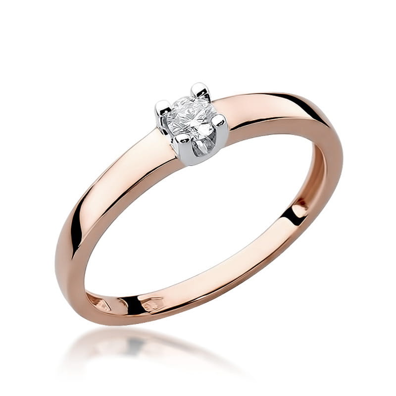 Pierścionek Diament 0,10ct różowe złoto 1 Pierścionek W225 Diament 0