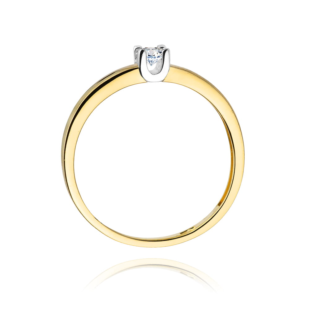 Pierścionek Diament 0,10ct żółte złoto 3 Pierścionek Diament 0,10ct żółte złoto - obrazek 3