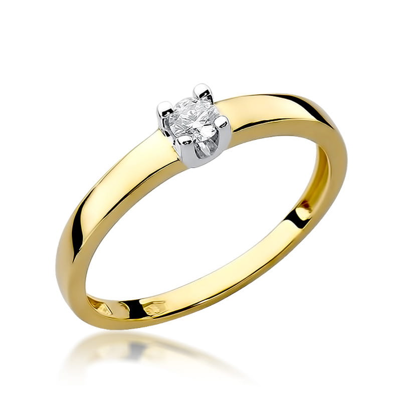 Pierścionek Diament 0,12ct żółte złoto 1 Pierścionek W225 Diament 0