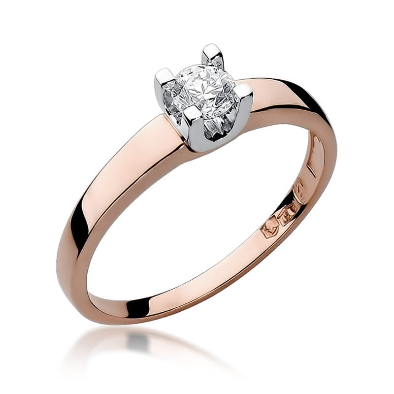Pierścionek Diament 0,30ct różowe złoto 1 Pierścionek W225B Diament 0