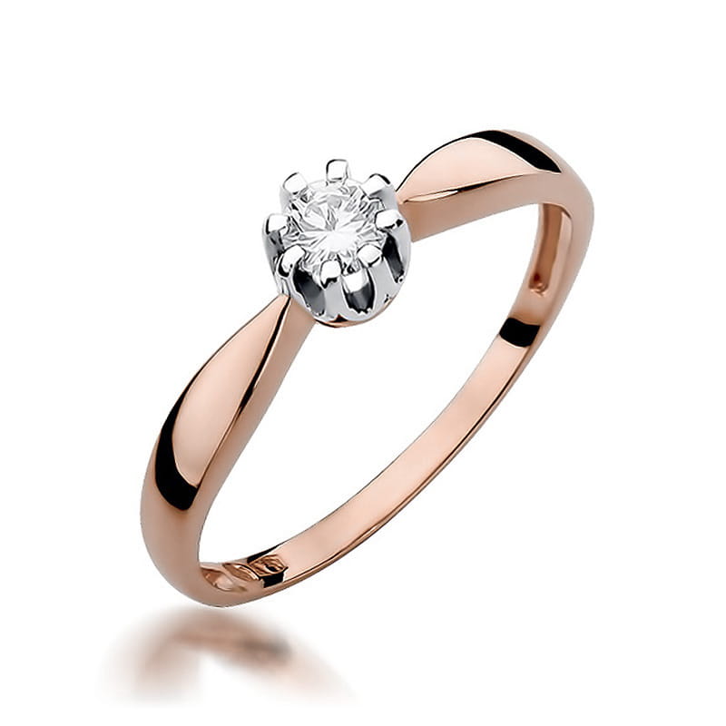 Pierścionek Diament 0,20ct różowe złoto 1 Pierścionek W228 Diament 0