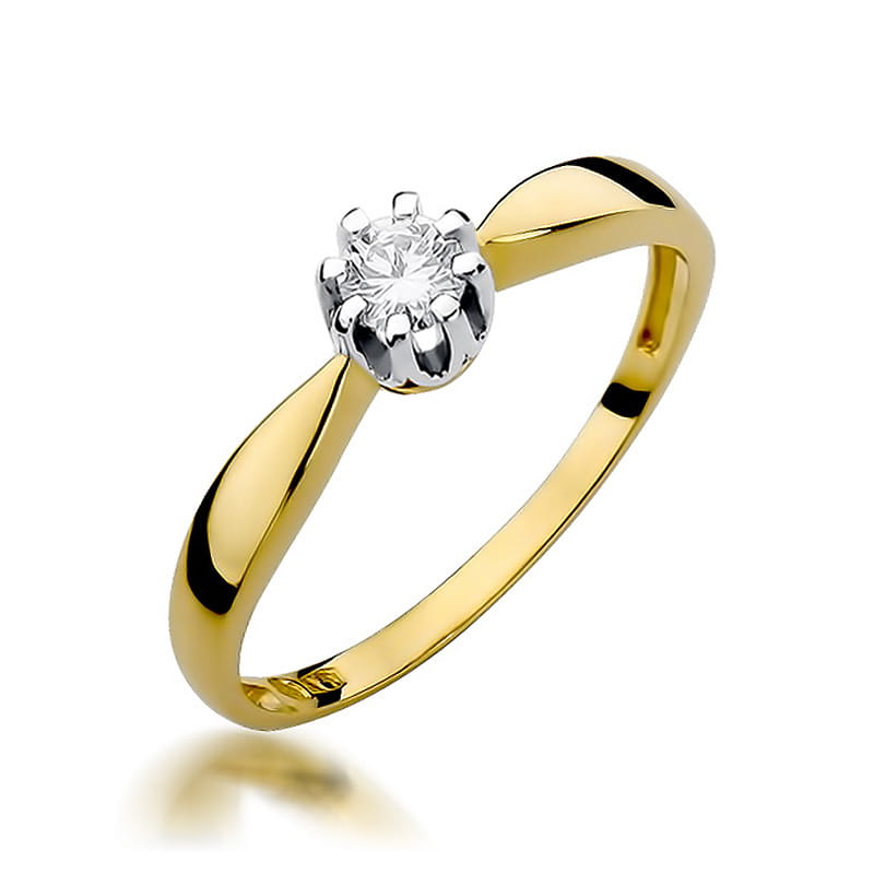 Pierścionek Diament 0,20ct żółte złoto 1 Pierścionek W228 Diament 0