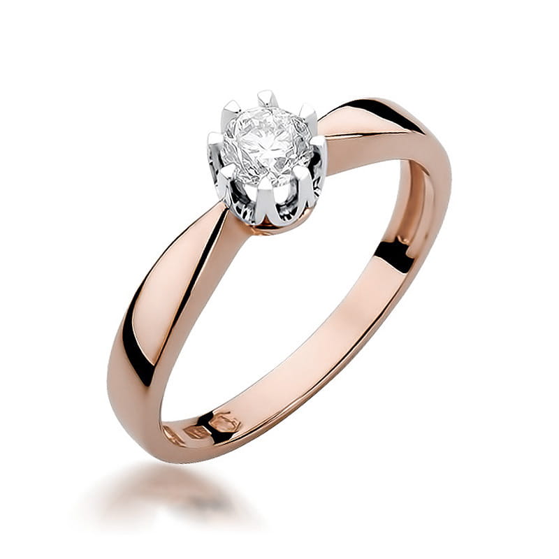 Pierścionek Diament 0,30ct różowe złoto 1 Pierścionek W228 Diament 0
