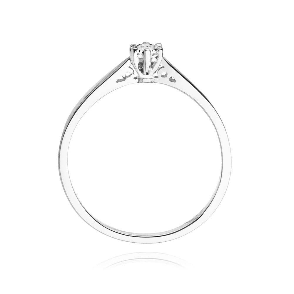 Pierścionek Diament 0,08ct białe złoto 3 Pierścionek Diament 0,08ct białe złoto - obrazek 3