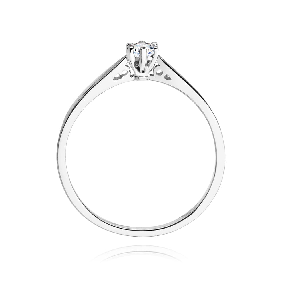 Pierścionek Diament 0,10ct białe złoto 3 Pierścionek Diament 0,10ct białe złoto - obrazek 3