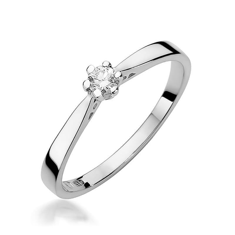 Pierścionek Diament 0,12ct białe złoto 1 Pierścionek W229 Diament 0
