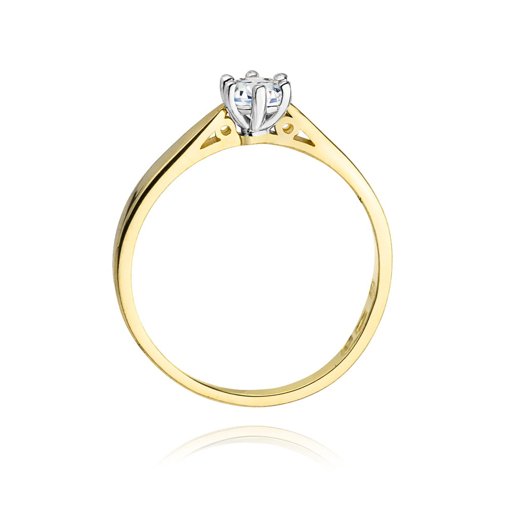 Pierścionek Diament 0,25ct żółte złoto 3 Pierścionek Diament 0,25ct żółte złoto - obrazek 3