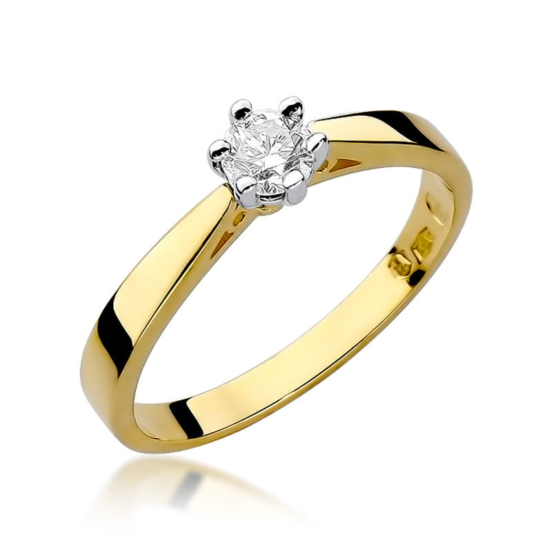 Pierścionek Diament 0,30ct żółte złoto 1 Pierścionek W229B Diament 0