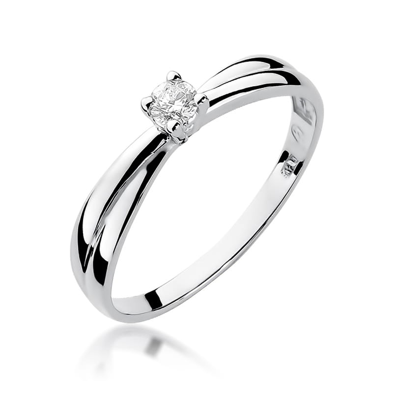 Pierścionek Diament 0,08ct białe złoto 1 Pierścionek W230 Diament 0