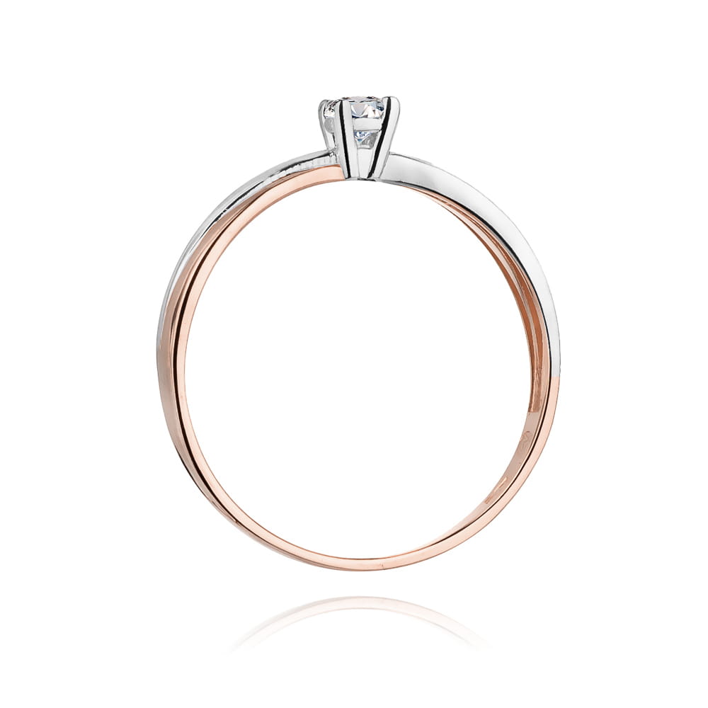 Pierścionek Diament 0,08ct różowe złoto 3 Pierścionek Diament 0,08ct różowe złoto - obrazek 3