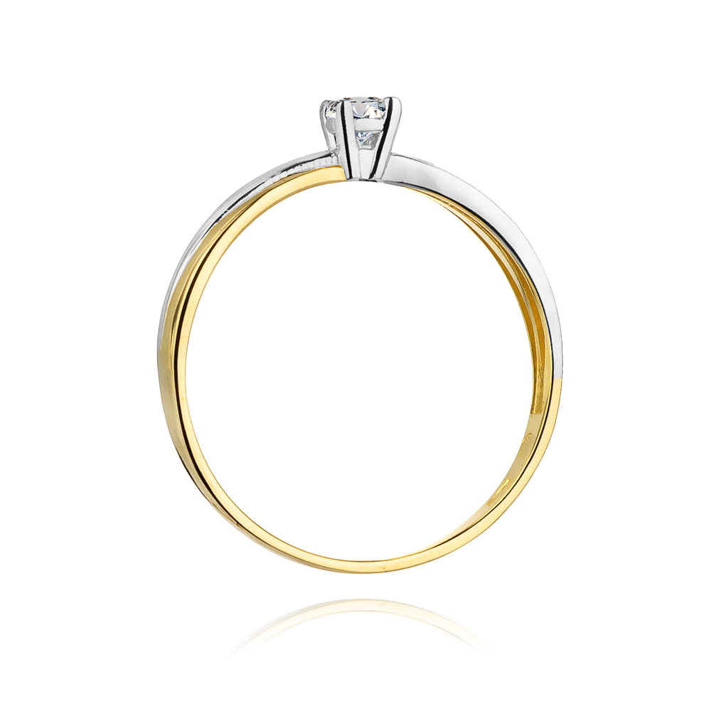Pierścionek Diament 0,10ct żółte złoto 3 Pierścionek Diament 0,10ct żółte złoto - obrazek 3