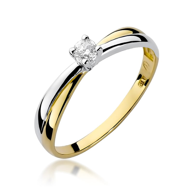 Pierścionek Diament 0,10ct żółte złoto 1 Pierścionek W230 Diament 0