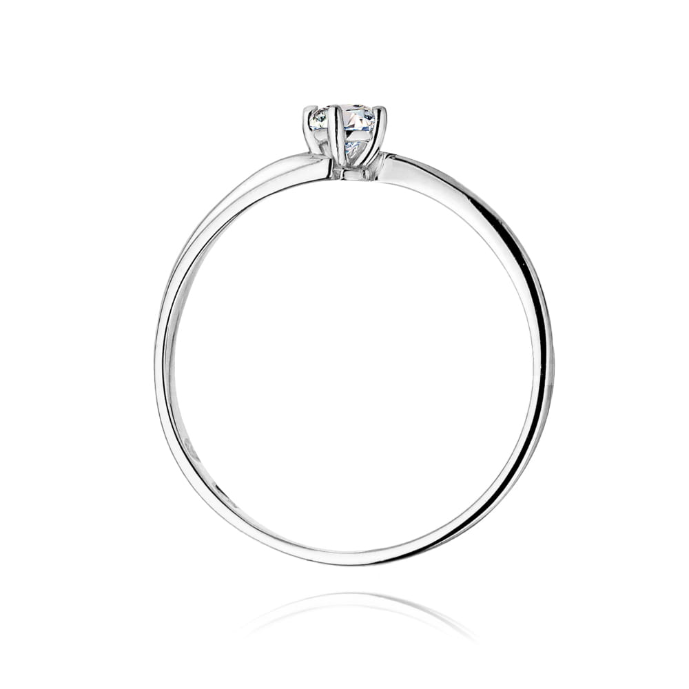Pierścionek Diament 0,08ct białe złoto 3 Pierścionek Diament 0,08ct białe złoto - obrazek 3