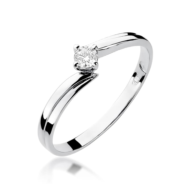Pierścionek Diament 0,08ct białe złoto 1 Pierścionek W231 Diament 0