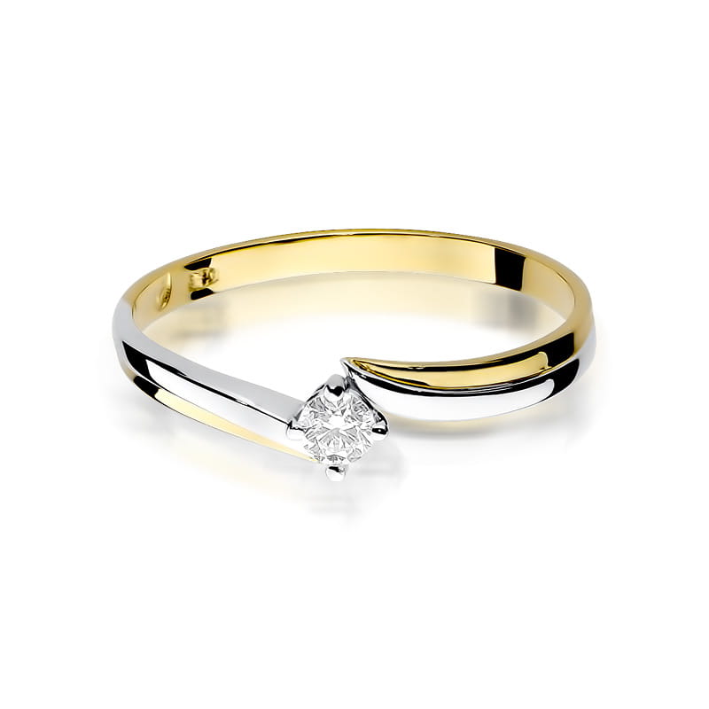 Pierścionek Diament 0,08ct żółte złoto 2 08ct żółte złoto Jubiler Kraków BigDIAMOND