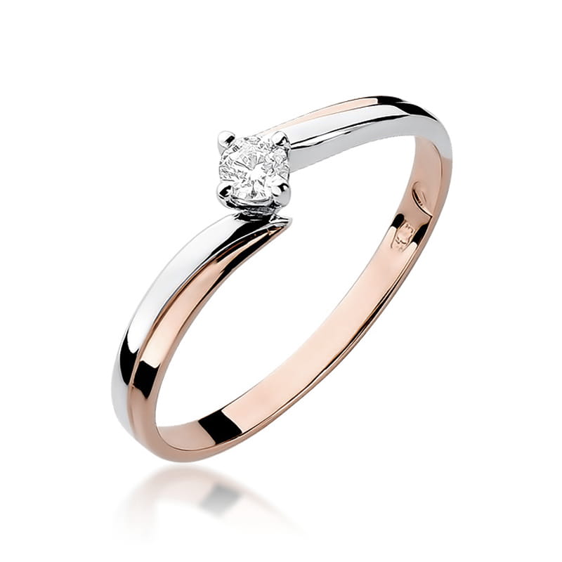 Pierścionek Diament 0,10ct różowe złoto 1 Pierścionek W231 Diament 0