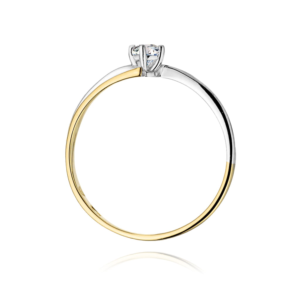 Pierścionek Diament 0,10ct żółte złoto 3 Pierścionek Diament 0,10ct żółte złoto - obrazek 3