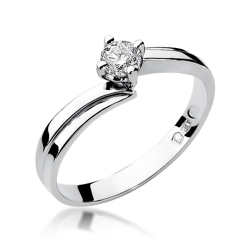 Pierścionek Diament 0,25ct białe złoto 1 Pierścionek W231B Diament 0