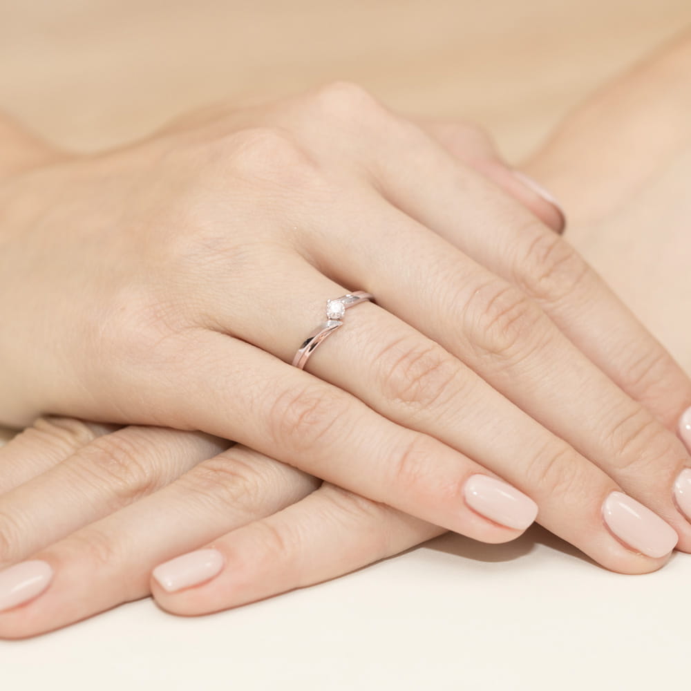 Pierścionek Diament 0,25ct różowe złoto 4 Pierścionek Diament 0,25ct różowe złoto - obrazek 4