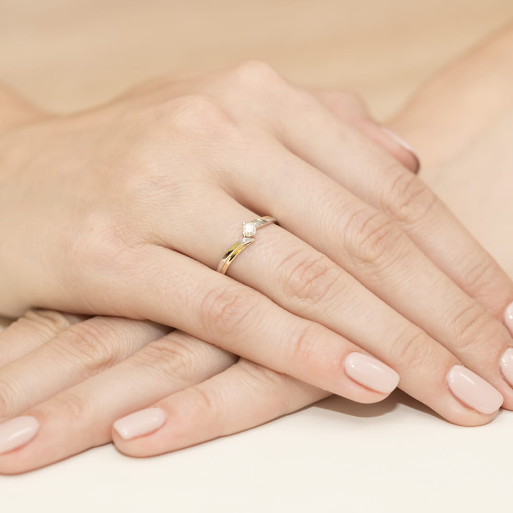 Pierścionek Diament 0,25ct żółte złoto 4 Pierścionek Diament 0,25ct żółte złoto - obrazek 4