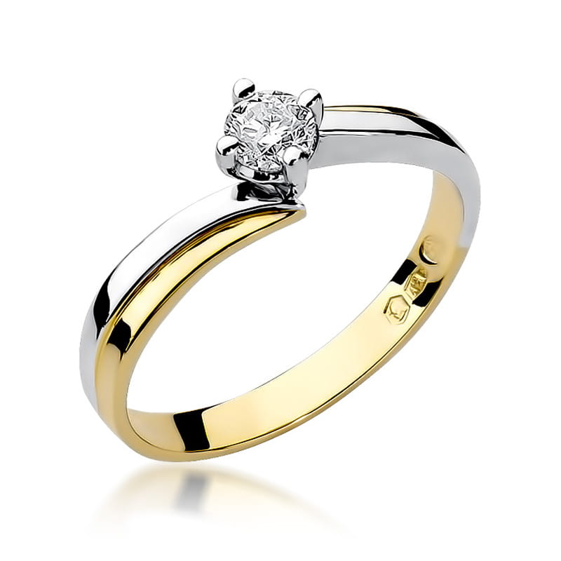 Pierścionek Diament 0,25ct żółte złoto 1 Pierścionek W231B Diament 0