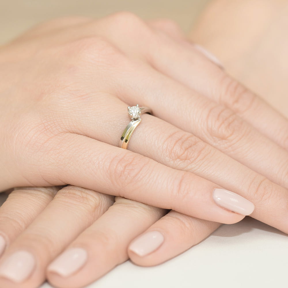 Pierścionek Diament 0,30ct żółte złoto 4 Pierścionek Diament 0,30ct żółte złoto - obrazek 4