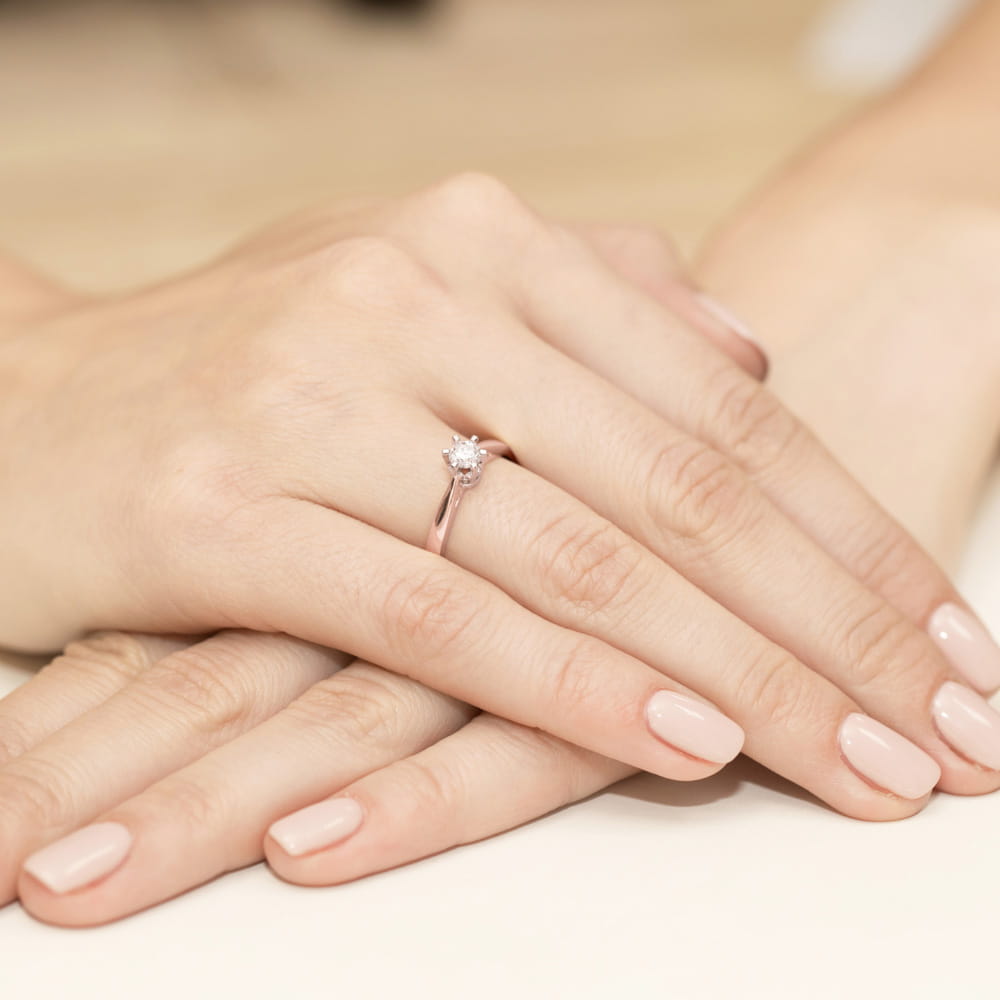 Pierścionek Diament 0,25ct różowe złoto 4 Pierścionek Diament 0,25ct różowe złoto - obrazek 4