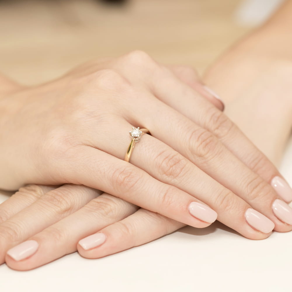 Pierścionek Diament 0,25ct żółte złoto 4 Pierścionek Diament 0,25ct żółte złoto - obrazek 4