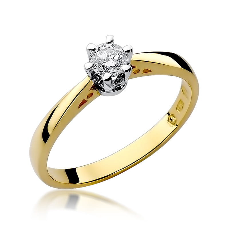 Pierścionek Diament 0,25ct żółte złoto 1 Pierścionek W234 Diament 0