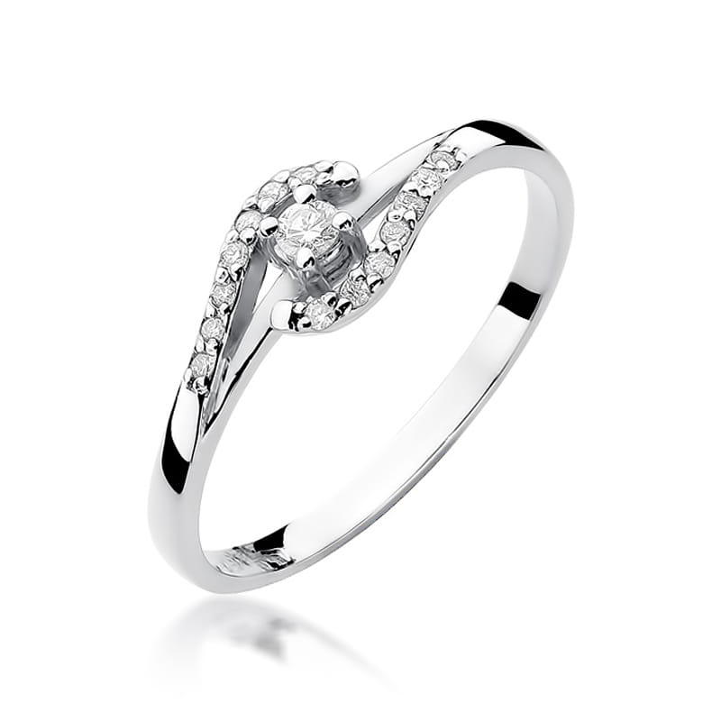 Pierścionek Diament 0,04ct białe złoto 1 Pierścionek W237 Diament 0