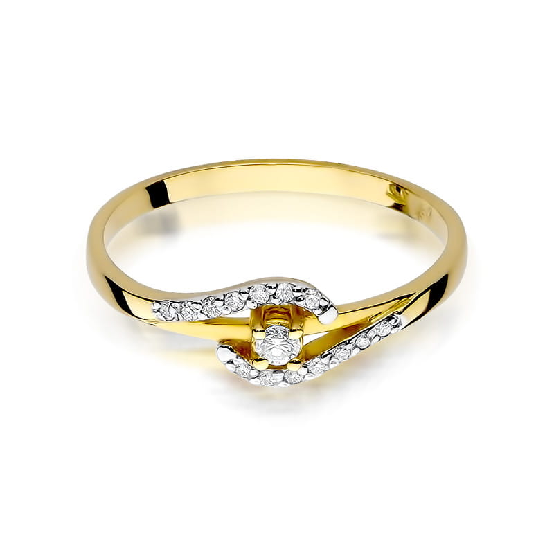 Pierścionek Diament 0,04ct żółte złoto 2 04ct żółte złoto Jubiler Kraków BigDIAMOND