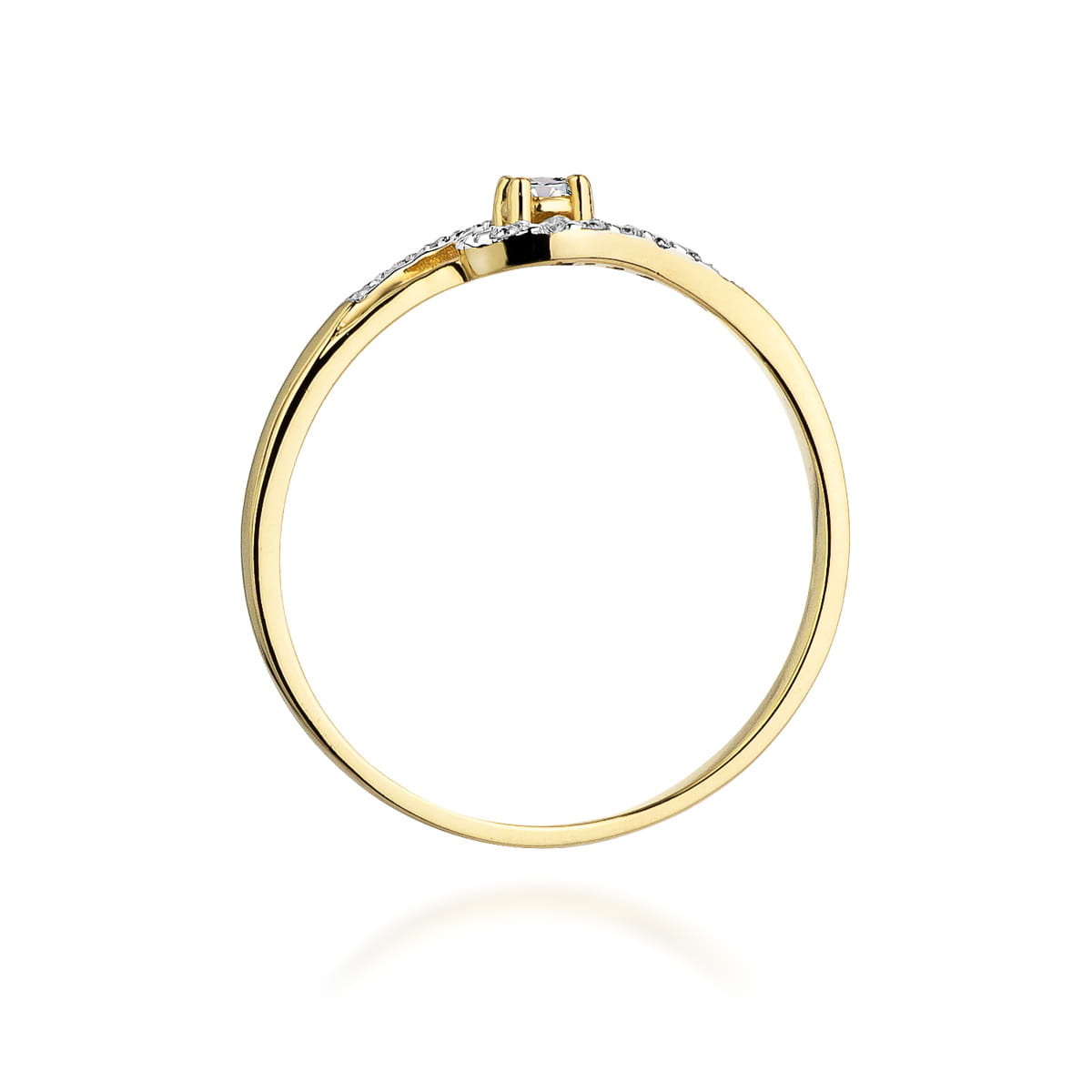 Pierścionek Diament 0,04ct żółte złoto 3 Pierścionek Diament 0,04ct żółte złoto - obrazek 3