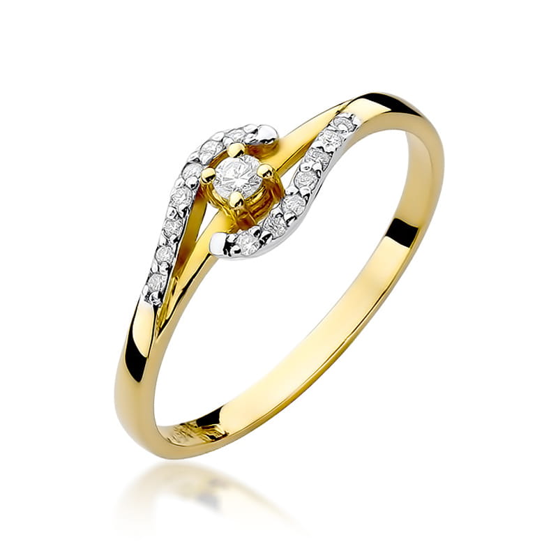 Pierścionek Diament 0,04ct żółte złoto 1 Pierścionek W237 Diament 0