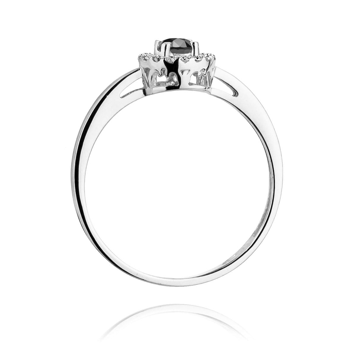 Pierścionek Czarny Diament 0,12ct białe złoto 3 Pierścionek Czarny Diament 0,12ct białe złoto - obrazek 3
