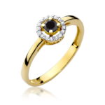 Pierścionek W238 Czarny Diament 0