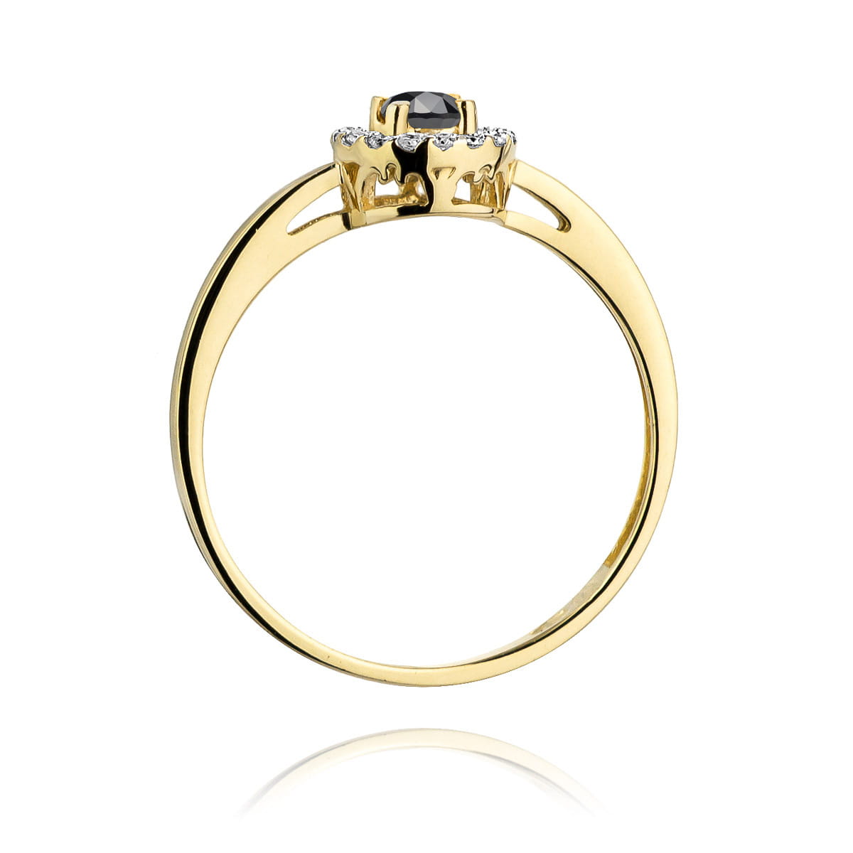 Pierścionek Czarny Diament 0,12ct żółte złoto 3 Pierścionek Czarny Diament 0,12ct żółte złoto - obrazek 3