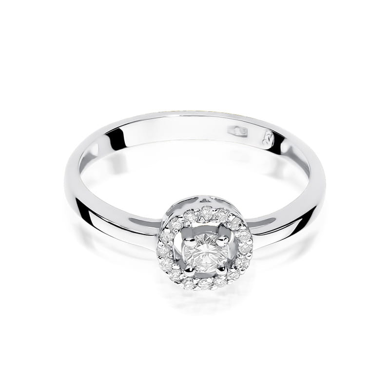 Pierścionek Diament 0,12ct białe złoto 2 12ct białe złoto Jubiler Kraków BigDIAMOND