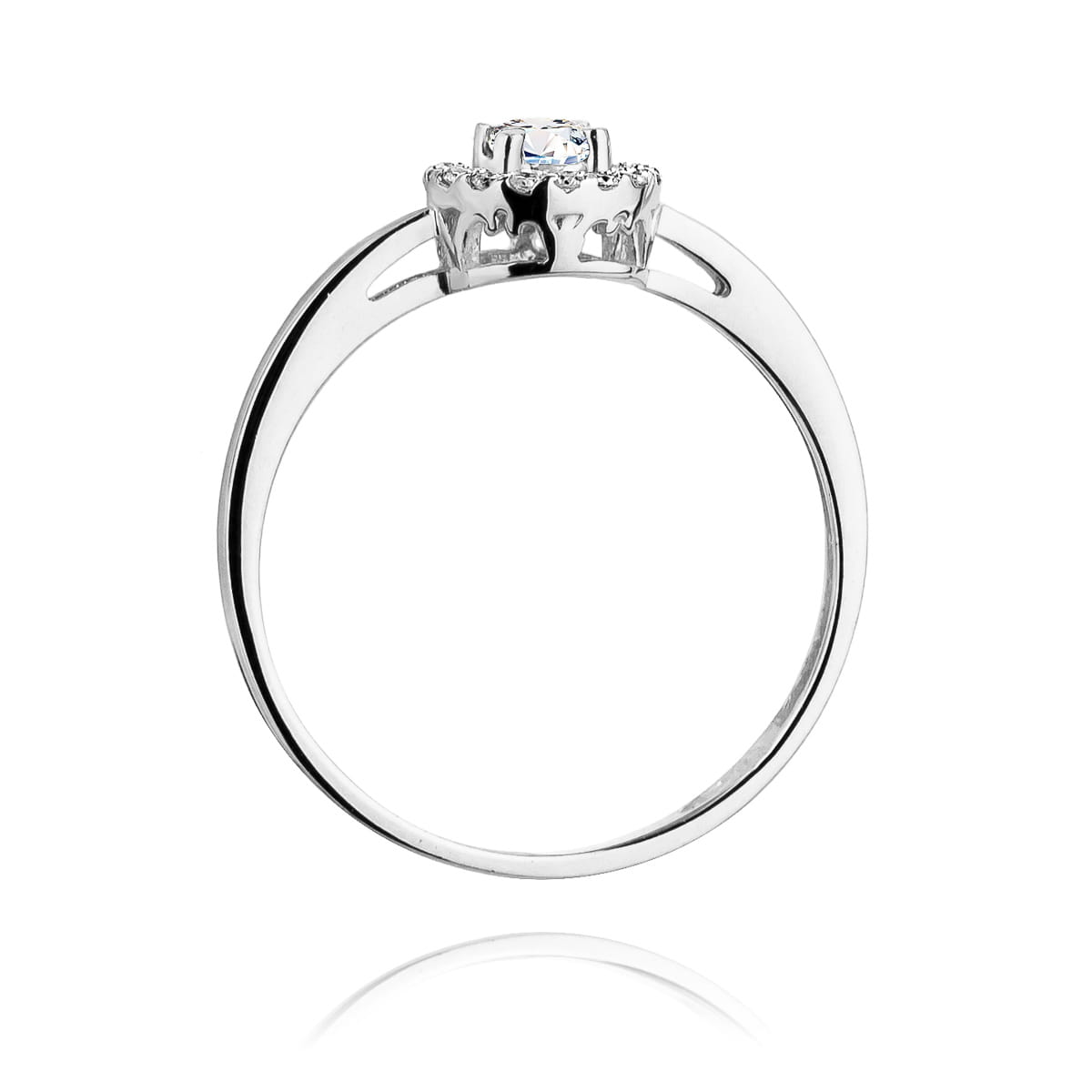 Pierścionek Diament 0,12ct białe złoto 3 Pierścionek Diament 0,12ct białe złoto - obrazek 3