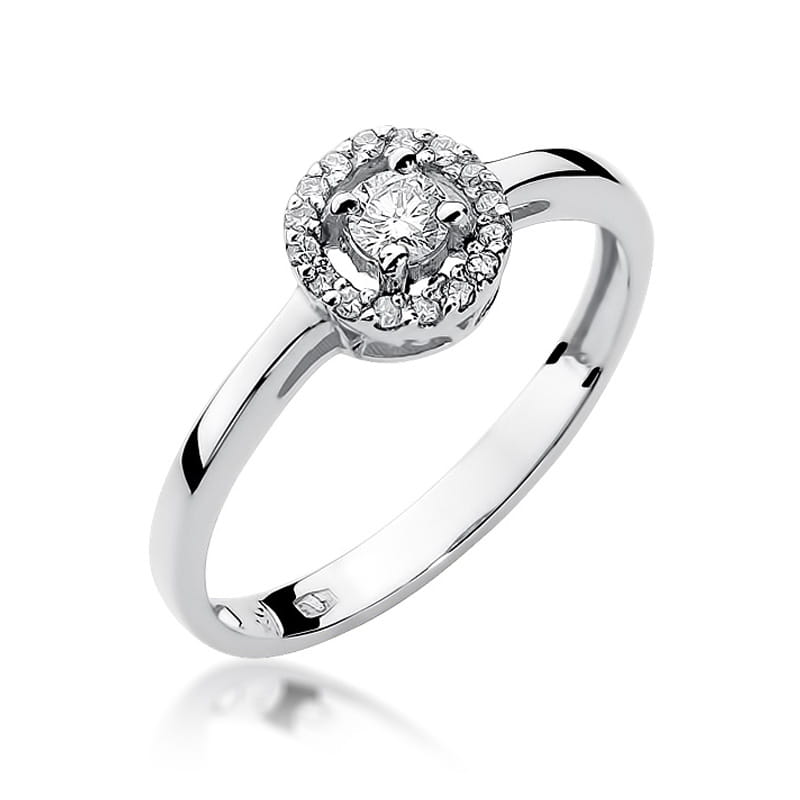 Pierścionek Diament 0,12ct białe złoto 1 Pierścionek W238 Diament 0