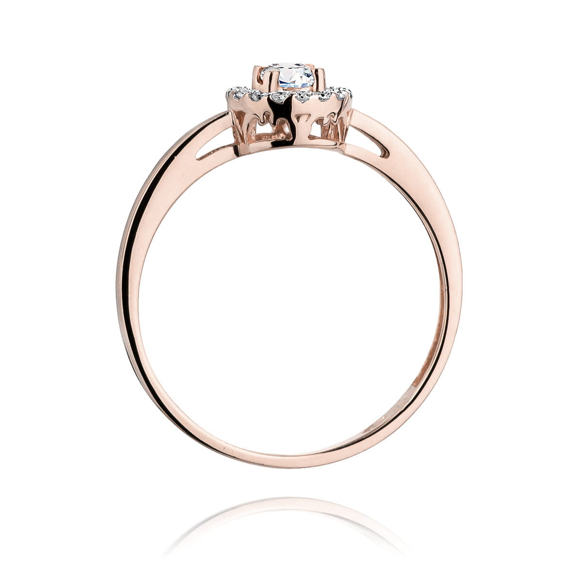 Pierścionek Diament 0,12ct różowe złoto 3 Pierścionek Diament 0,12ct różowe złoto - obrazek 3