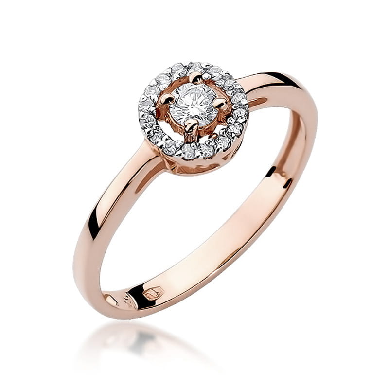 Pierścionek Diament 0,12ct różowe złoto 1 Pierścionek W238 Diament 0
