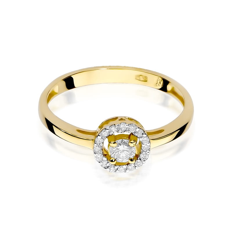 Pierścionek Diament 0,12ct żółte złoto 2 12ct żółte złoto Jubiler Kraków BigDIAMOND