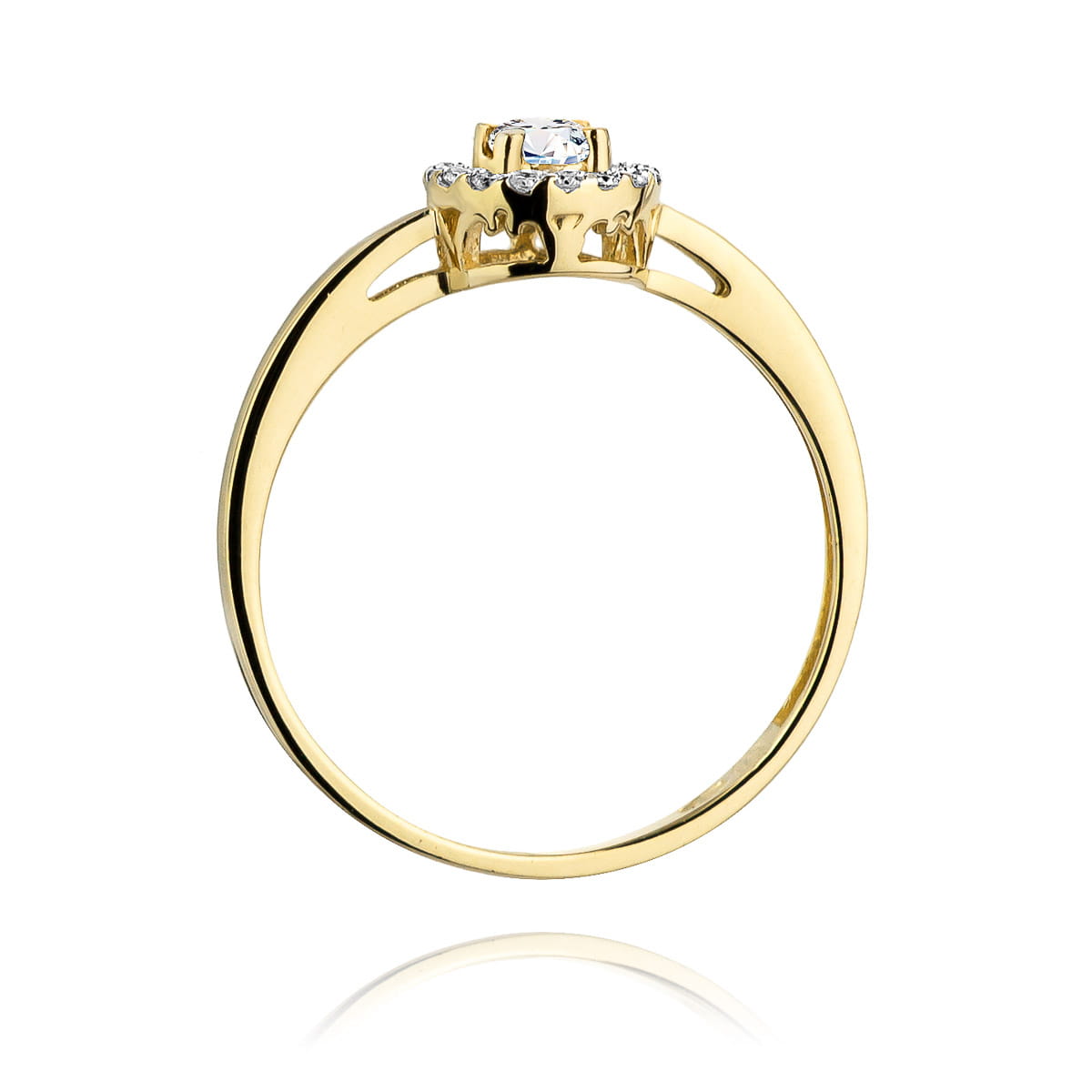 Pierścionek Diament 0,12ct żółte złoto 3 Pierścionek Diament 0,12ct żółte złoto - obrazek 3