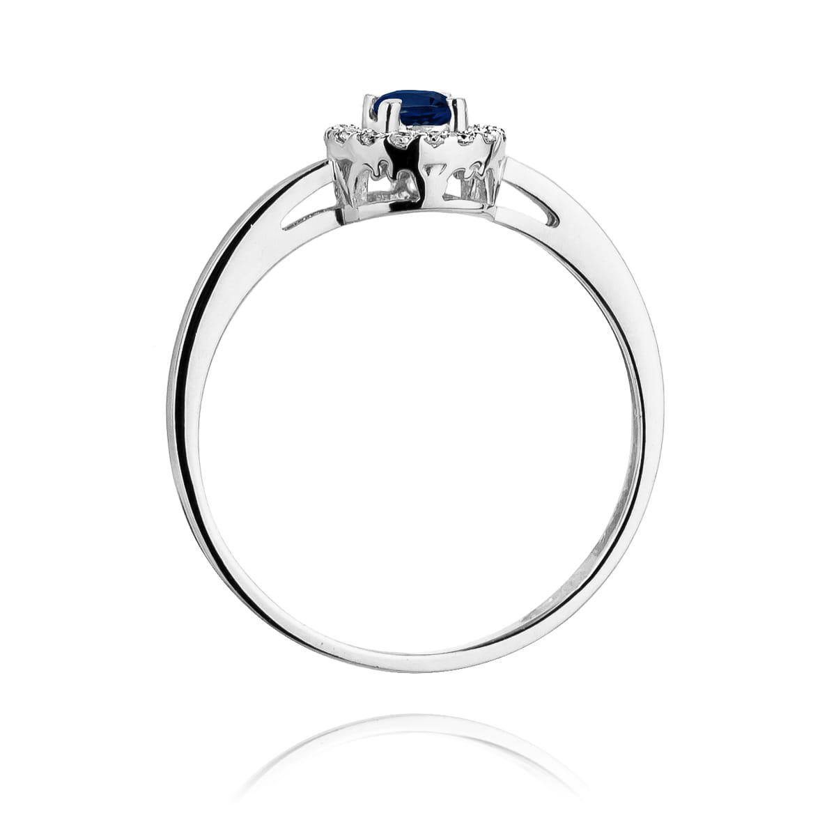 Pierścionek Szafir 0,15ct białe złoto 3 Pierścionek Szafir 0,15ct białe złoto - obrazek 3