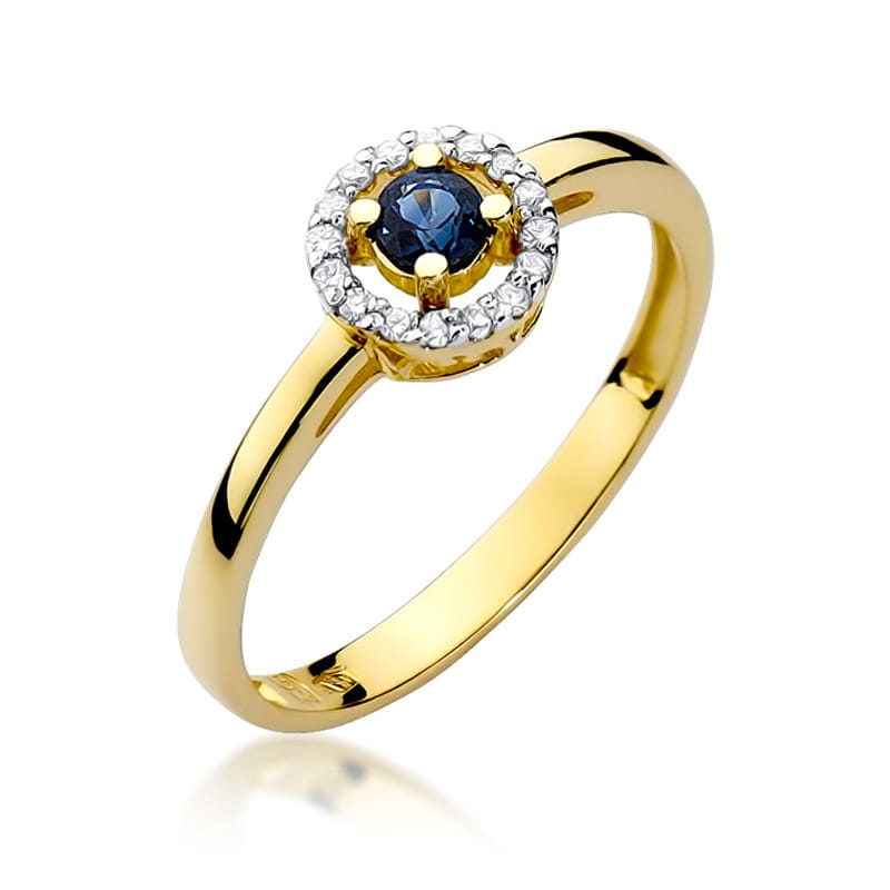 Pierścionek Szafir 0,15ct żółte złoto 1 Pierścionek W238 Szafir 0