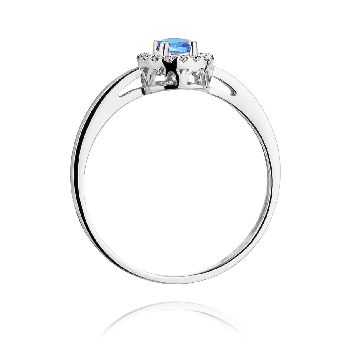 Pierścionek Topaz 0,15ct białe złoto 3 Pierścionek Topaz 0,15ct białe złoto - obrazek 3