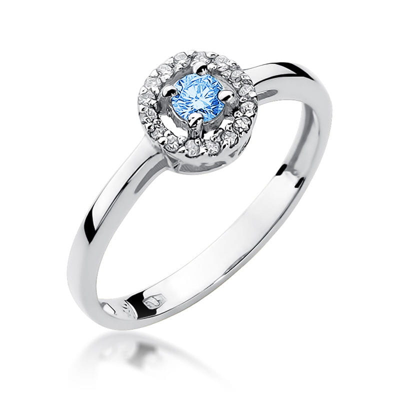 Pierścionek Topaz 0,15ct białe złoto 1 Pierścionek W238 Topaz 0