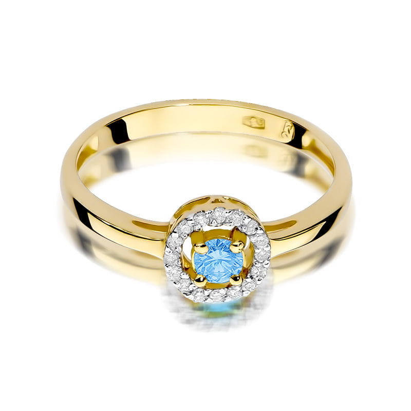 Pierścionek Topaz 0,15ct żółte złoto 2 15ct żółte złoto Jubiler Kraków BigDIAMOND