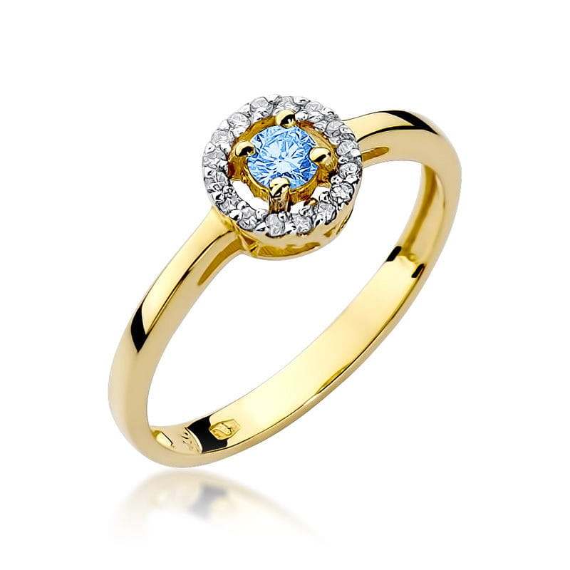 Pierścionek Topaz 0,15ct żółte złoto 1 Pierścionek W238 Topaz 0