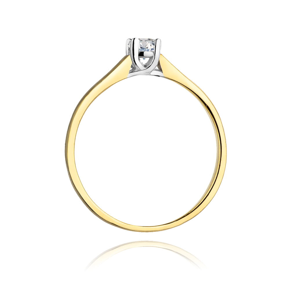 Pierścionek Diament 0,20ct żółte złoto 3 Pierścionek Diament 0,20ct żółte złoto - obrazek 3